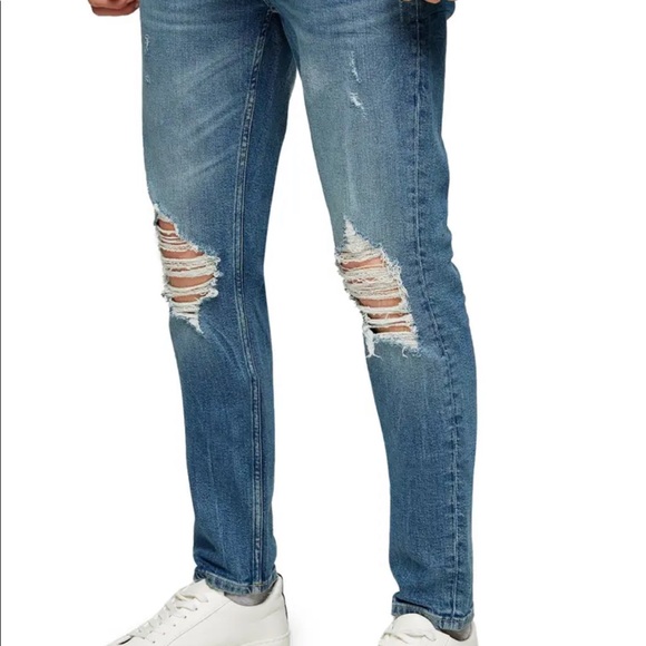 TopMan Stretch Skinny Jeans Size 32s - Picture 2 of 6